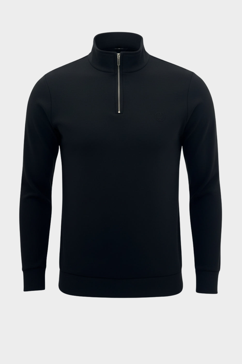 THE MILAN HALF-ZIP PULLOVER – JET BLACK