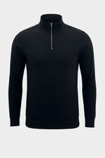 THE MILAN HALF-ZIP PULLOVER – JET BLACK