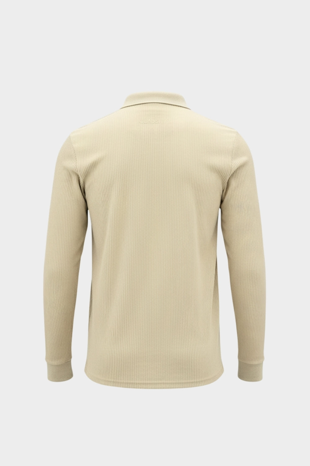 THE RIBBED LONGSLEEVE POLO BEIGE