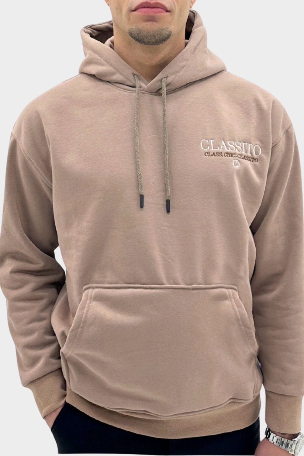 ELITE ELEGANCE OVERSIZED HOODIE BEIGE