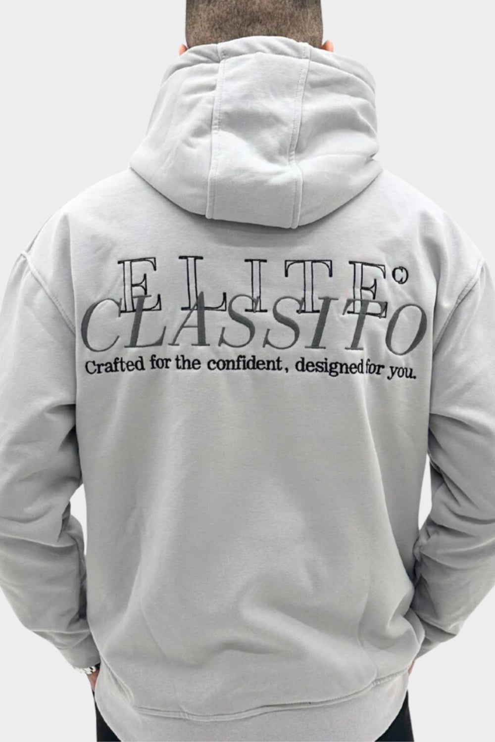 ELITE ELEGANCE OVERSIZED HOODIE LIGHT GRAY