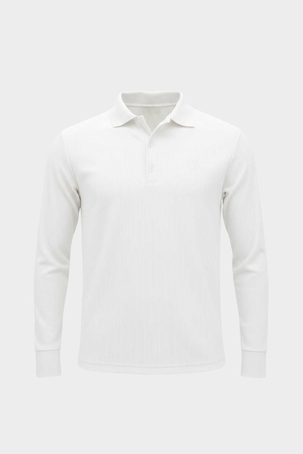 THE RIBBED LONGSLEEVE POLO OFF-WHITE