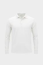 THE RIBBED LONGSLEEVE POLO OFF-WHITE