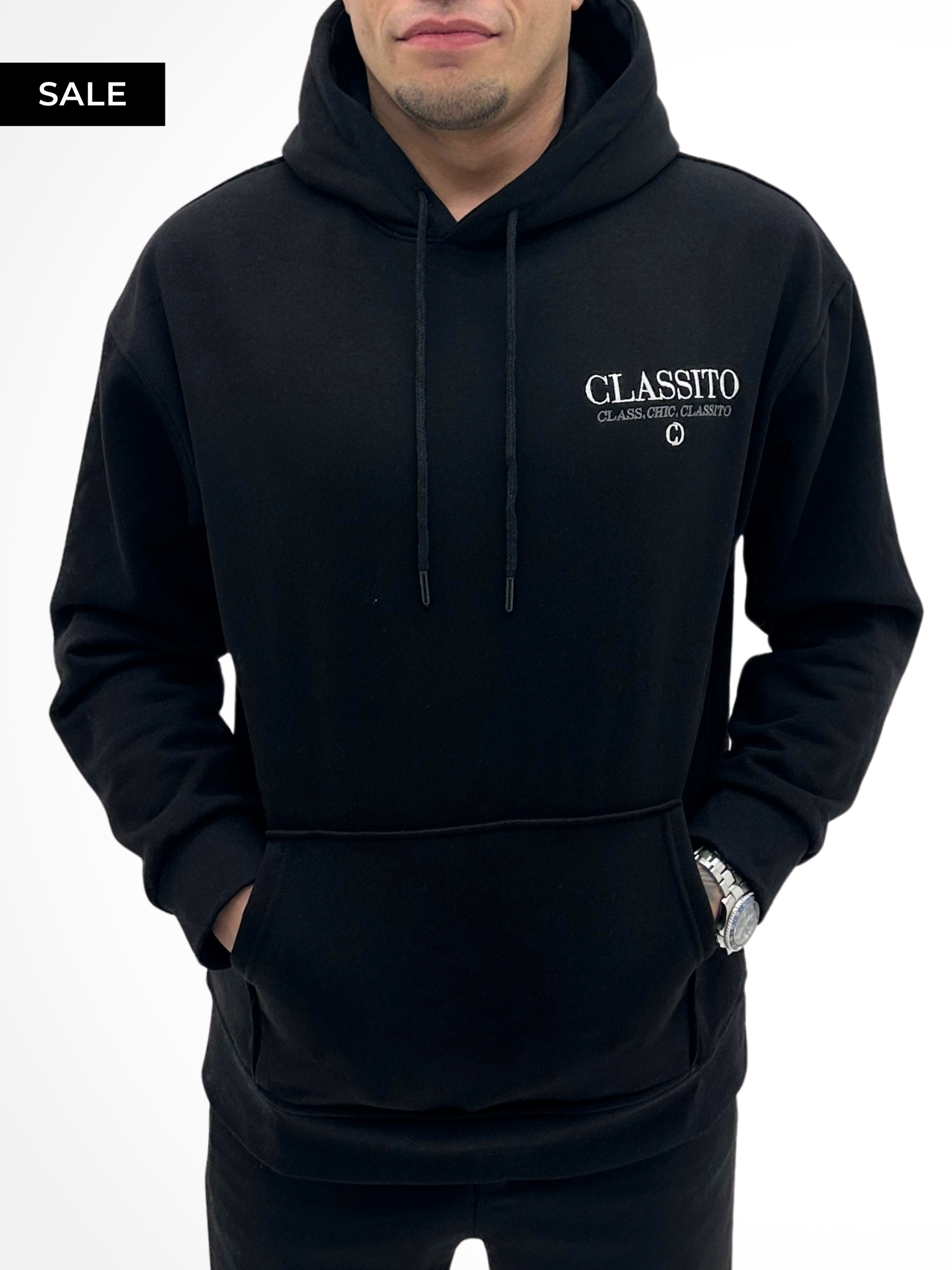 ELITE ELEGANCE OVERSIZED HOODIE JET BLACK